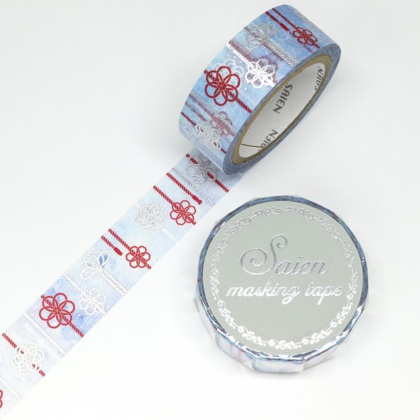 マスキングテープ 組紐 銀箔/15mm×7m巻 幅15mm