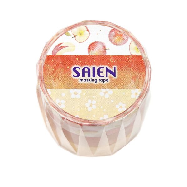 マスキングテープ 茜りんご 3柄(各別柄) 15mm×7m巻