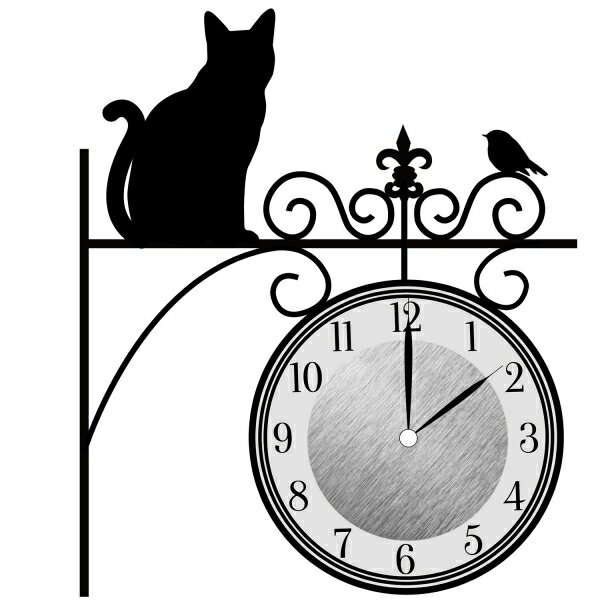 ウォールクロックステッカー 時計シール 時計ステッカー ねこ まちねこ [キャンセル・変更・返品不可]