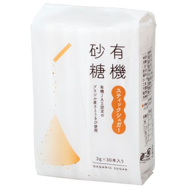 　ギフトサービスについてコーヒー・紅茶などにでも便利なオーガニックスティックシュガー。さとうきび栽培も含めて、アマゾンやパンタナール湿原の自然環境が大量の酸素を作っていることから、「世界の肺臓」とも言われているブラジル。最大の都市であるサンパウロから北西へ約600km行ったアラサトゥーバの町近郊で生産されているオーガニック砂糖です。有機栽培を行っている農場は、約3400ヘクタール。他の農場とは完全に区別され、その広さは東京ドーム換算で727個分、東京新宿区と渋谷区を合わせたよりも大きいのです。栽培農場では益虫を活用して害虫駆除をするなど、自然の摂理に従った生態系コントロールによって有機栽培が行われています。JAS有機登録認定機関によって認証されたグラニュータイプ砂糖は、クセがなくまろやかでパン・お菓子作りをはじめとして、コーヒー・紅茶などに良く合います。■ブランド名: 風と光■内容量: 内容量:90g(3g×30本)商品サイズ:40mm×75mm×115mm 重量105g■原材料:有機さとうきび(ブラジル産)■保存方法:常温■規格補足:栄養成分:1本(3g当り)エネルギー:12kcalたんぱく質:0g脂質:0g炭水化物:3g食塩相当量:0g商品特徴一覧有機、光、スティックシュガー、風、67683(C-02A2)、風と光、食品・菓子・飲料・酒 → 調味料 → 砂糖、4560342330938、通信販売、通販、販売、買う、購入、お店、売っている、ショッピング▼関連商品はこちら。喜界島さとうきび粗糖 単品有機砂糖250g 単品オーガニック ヴィーガンカレールウ 単品オーガニック パン粉 単品有機穀物で作った天然酵母 9g 単品奄美カレールー 甘口 単品奄美カレールー 中辛 単品【有機スティックシュガー 単品】広告文責(有)イースクエアTEL:0120-532-772コーヒー・紅茶などにでも便利なオーガニックスティックシュガー。さとうきび栽培も含めて、アマゾンやパンタナール湿原の自然環境が大量の酸素を作っていることから、「世界の肺臓」とも言われているブラジル。最大の都市であるサンパウロから北西へ約600km行ったアラサトゥーバの町近郊で生産されているオーガニック砂糖です。有機栽培を行っている農場は、約3400ヘクタール。他の農場とは完全に区別され、その広さは東京ドーム換算で727個分、東京新宿区と渋谷区を合わせたよりも大きいのです。栽培農場では益虫を活用して害虫駆除をするなど、自然の摂理に従った生態系コントロールによって有機栽培が行われています。JAS有機登録認定機関によって認証されたグラニュータイプ砂糖は、クセがなくまろやかでパン・お菓子作りをはじめとして、コーヒー・紅茶などに良く合います。■ブランド名: 風と光■内容量: 内容量:90g(3g×30本)商品サイズ:40mm×75mm×115mm 重量105g■原材料:有機さとうきび(ブラジル産)■保存方法:常温■規格補足:栄養成分:1本(3g当り)エネルギー:12kcalたんぱく質:0g脂質:0g炭水化物:3g食塩相当量:0g※お客さま都合による、ご注文後の[キャンセル][変更][返品][交換]はお受けできませんのでご注意下さいませ。※当店では、すべての商品で在庫を持っておりません。記載の納期を必ずご確認ください。※ご注文いただいた場合でもメーカーの[在庫切れ][欠品][廃盤]などの理由で、[記載の納期より発送が遅れる][発送できない]場合がございます。その際は、当店よりご連絡させていただきます。あらかじめご了承ください。※リニューアル等により パッケージ、仕様、セット内容 が変更になる場合がございます。予めご了承下さい。こちらの商品は【お取り寄せ(14営業日以内に発送予定)】となります。あらかじめご了承くださいませ。