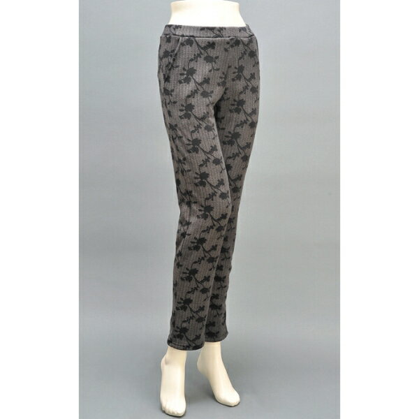 GUNZE(グンゼ) SABIRNA WARM+ 極暖 サブリナ 裏側毛布タッチ モンペスタイル シャドーフラワー [ブラック][M-L] [キャンセル・変更・返品不可]のサムネイル