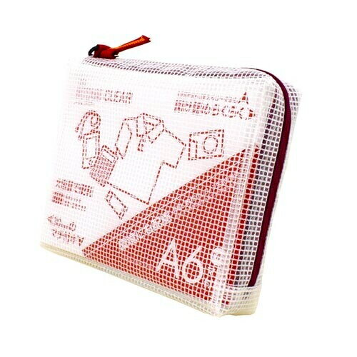 [サクラクレパス] ファスナー付きメッシュケース ノータム・クリアー マチ付 A6 レッド UNCM-A6#19 [キャンセル・変更・返品不可]