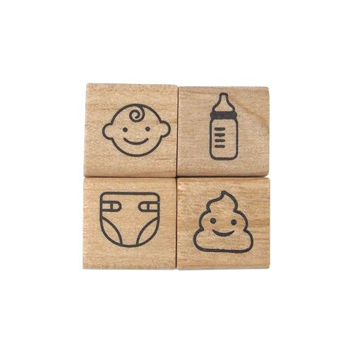 [こどものかお] スタンプ #手帳はんこ部 4Pセット 赤ちゃん 0409-008 [キャンセル・変更・返品不可]