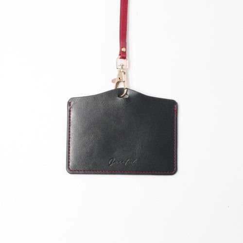 [Greeful] IDホルダー ブラック×ワイン 643281 [キャンセル・変更・返品不可]