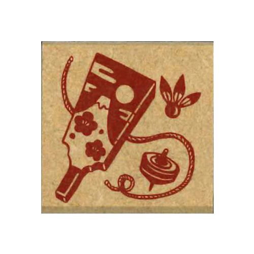 [こどものかお] レトロはんこ 羽子板・コマ 0525-013 [キャンセル・変更・返品不可]
