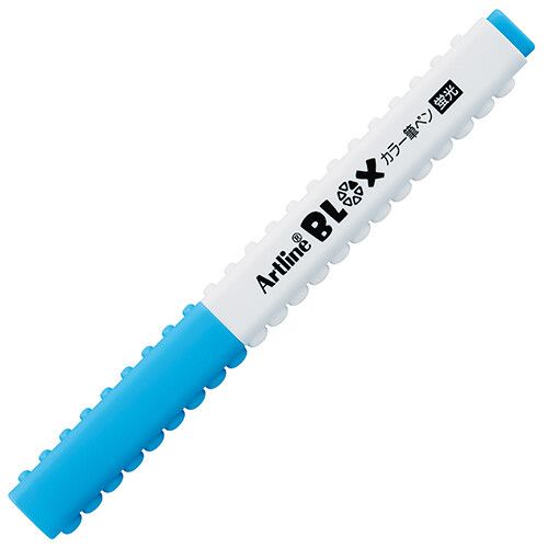 [シヤチハタ] Artline BLOX/アートライン ブロックス カラー筆ペン 蛍光 ブルー KTX-FF-B [キャンセル・変更・返品不可]