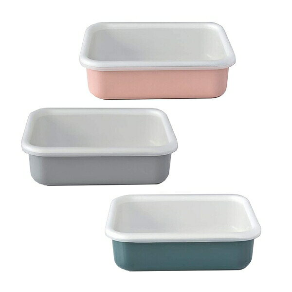 富士ホーロー CTN-L 浅型角容器L [全3色] [キャンセル・変更・返品不可]