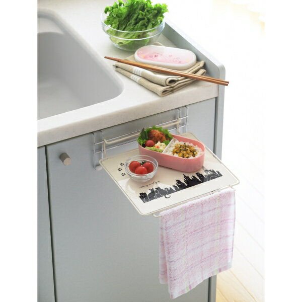 ヨシカワ 1305506 クロネコキッチン シンク扉簡易テーブル [キャンセル・変更・返品不可]