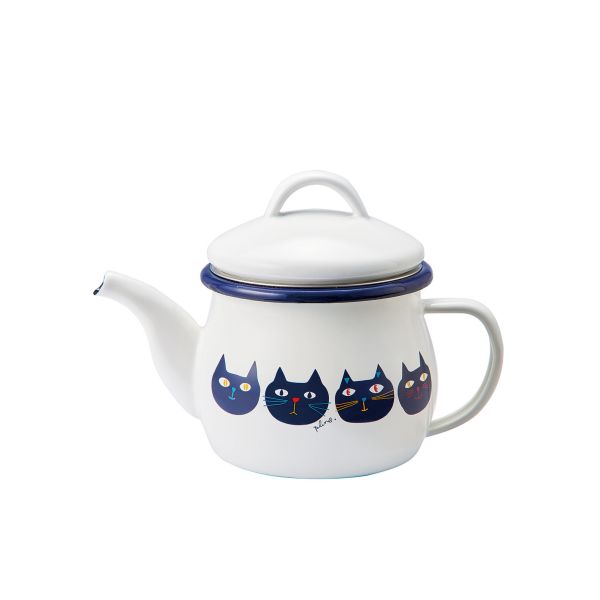 プルーン(plune) ホーローティーポット ミミココモモ PTP-602 日本製 [キャンセル・変更・返品不可]