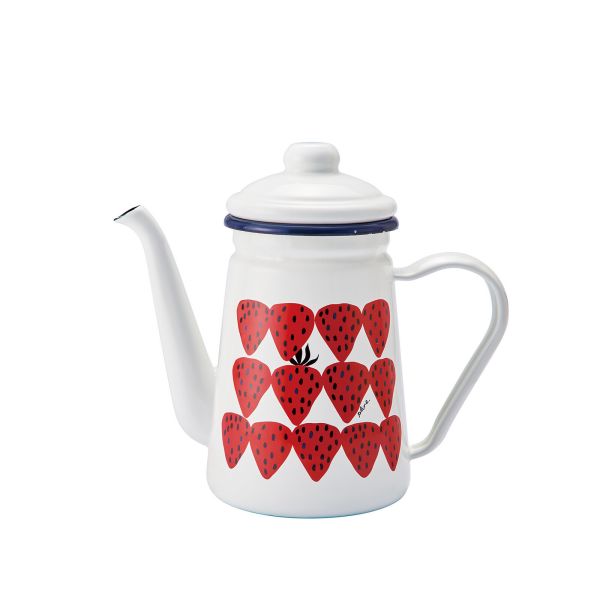 プルーン(plune) ホーローカフェポット あかいちご PCP-701 日本製 [キャンセル・変更・返品不可]