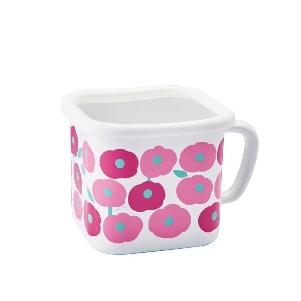 プルーン(plune) ホーロー製マルチスクエアポット もこもこお花ピンク YJ-824 日本製 [キャンセル・変..