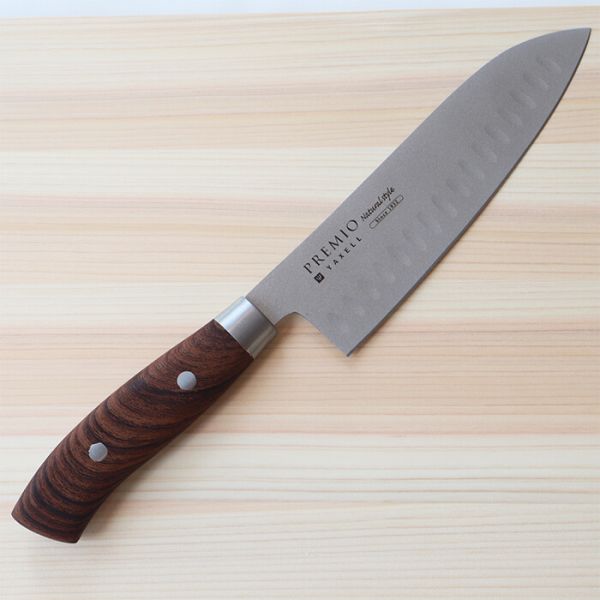 ヤクセル プレミオ ナチュラル ふっ素加工三徳包丁 165mm シルバー [キャンセル・変更・返品不可]