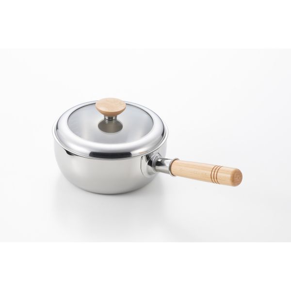 [ヨシカワ] 見える！ 木柄 ソースパン 18cm SJ3816 [キャンセル・変更・返品不可]
