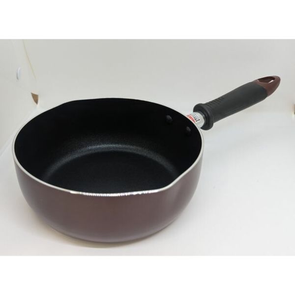 [ヒラノトレーディング] IH対応 フッ素加工 雪平鍋 18cm ブラウン [キャンセル・変更・返品不可]
