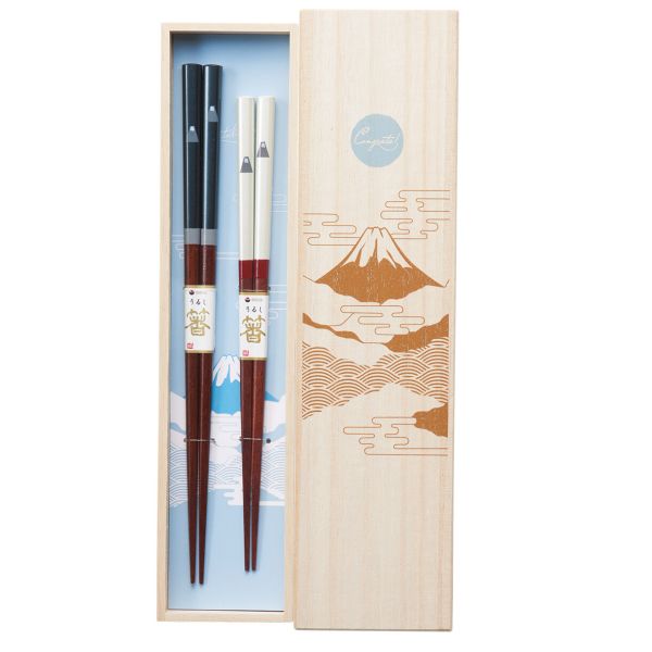 桐箱入 富士山 ペア 箸 日本製 made in Japan [キャンセル・変更・返品不可]