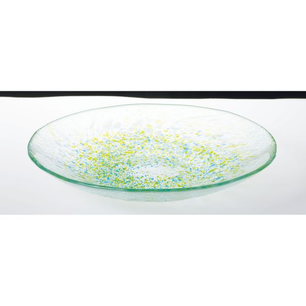 [東洋佐々木ガラス] いろしずく めん皿(緑) WA322 [キャンセル・変更・返品不可]