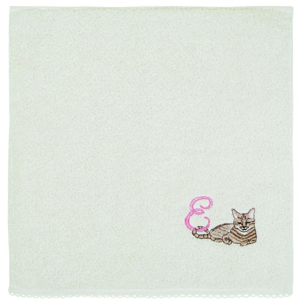 猫イニシャルハンカチ Komichi Neko E