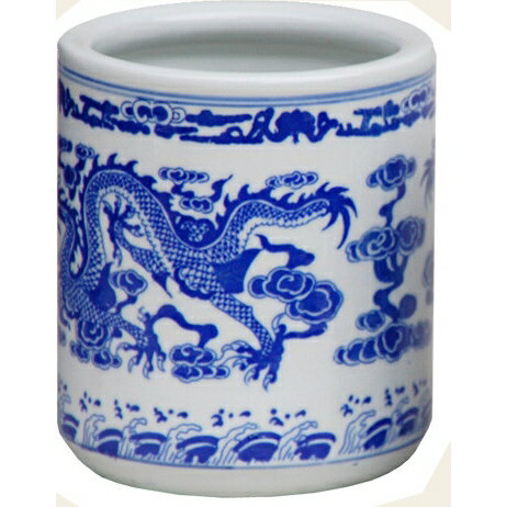 筆筒 青花陶器 ペンスタンド 中 [キャンセル・変更・返品不可](3)