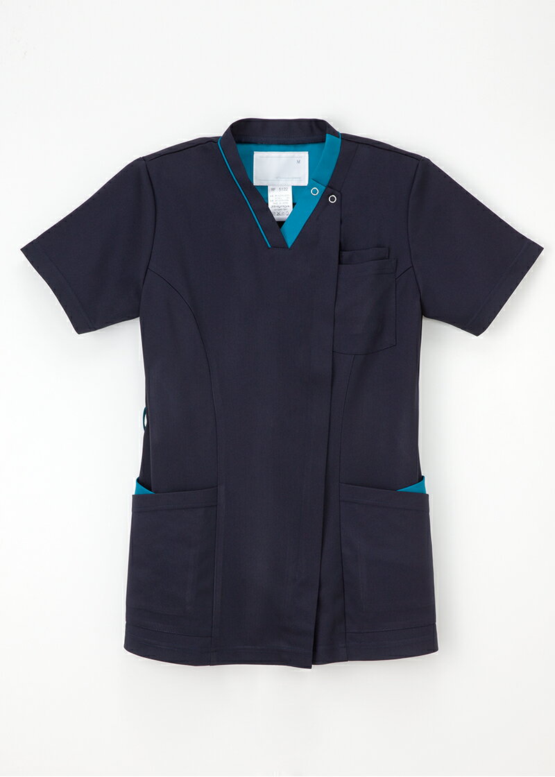 [ナガイレーベン] 女子スクラブ (RF-5122) [ネイビー+ターコイズ]