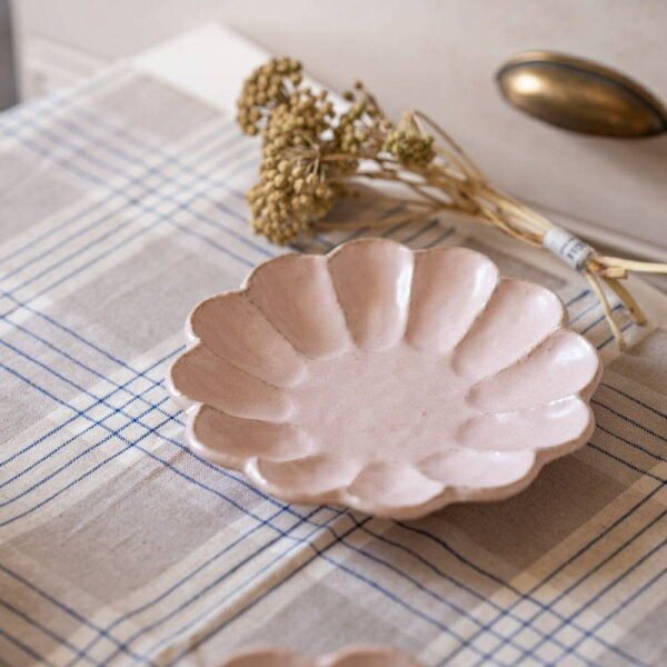 カネコ小兵製陶所 リンカ (輪花) 15.5cmプレート 桃練 [キャンセル・変更・返品不可]