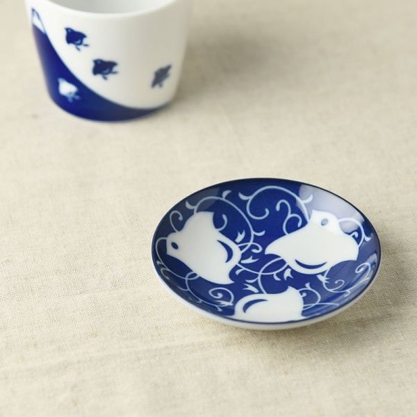 千鳥づくし 9.5cm豆皿 唐草千鳥