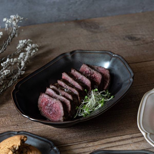 花しとやか カレー&パスタ楕円皿 ノワール