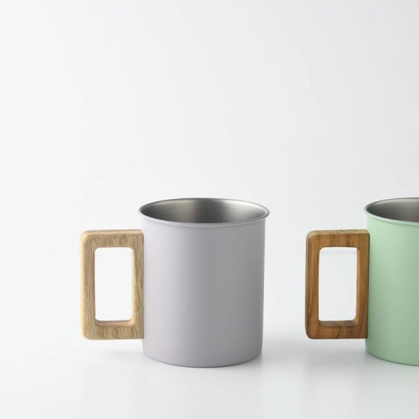 WOOD HANDLE MUG グレー Mサイズ