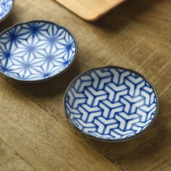 和ごころ 11.5cm豆皿 組亀甲 日本の伝統模様 [キャンセル・変更・返品不可]