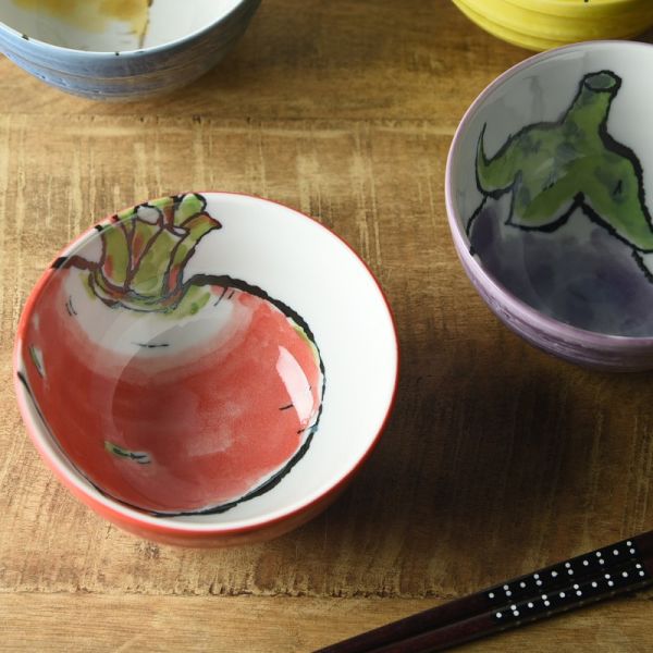 絵手紙 13.5cm小丼 赤かぶ