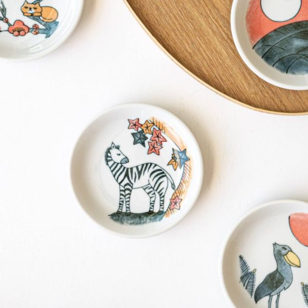 ゆるっと！花札豆皿 紅葉とシマウマ [キャンセル・変更・返品不可]