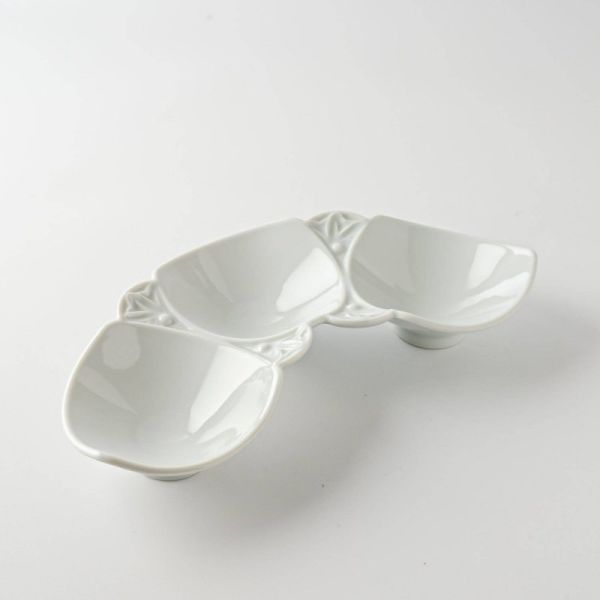 asumi(彩澄) 21cm三連花皿 ライトブルー