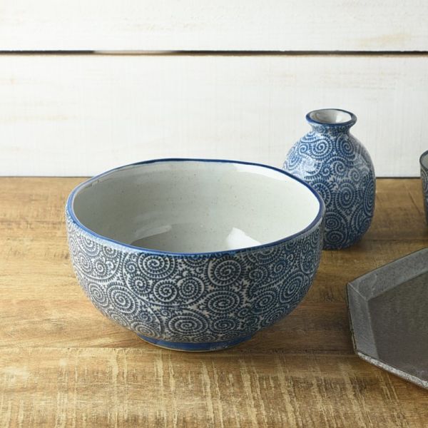 古染め蛸唐草 6寸腰張丼