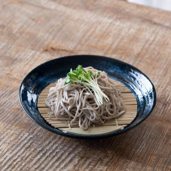 ざる蕎麦セット(大皿&スノコ) 22.5cm刷毛巻紺麺皿 ※B級品(アウトレット品)