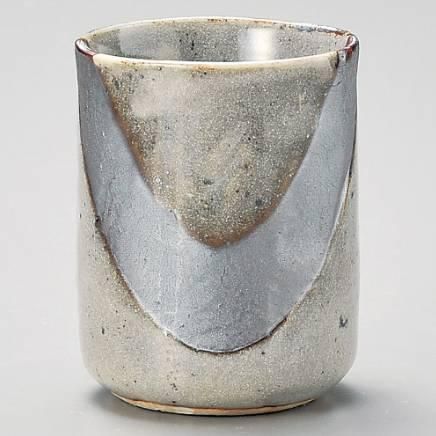 ねずみ志野布目中寿司湯呑