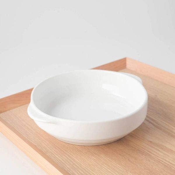 17cmスタックホワイトグラタン皿 ※B級品(アウトレット品)