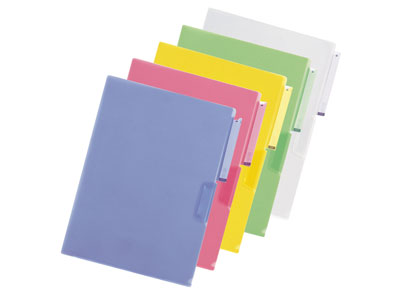 リヒトラブ 立体見出し付きクリヤーホルダー A4(G6305)【LIHIT LAB. 穴をあけずにとじるファイル クリヤーホルダー】