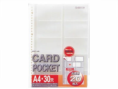 リヒトラブ カードポケット透明 A4 タテ型（G49110）