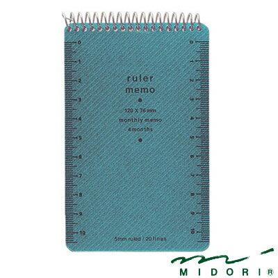 ミドリ MIDORI / ルーラーメモ（M）青 （11590006）