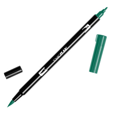 【メール便可 10本まで】トンボ鉛筆 TOMBOW / デュアル ブラッシュペン AB-T 346 Sea Green (水性マーカー全108色) (AB-T346)【水性マーカー カラー筆ペン グラフィック マーカー アート】