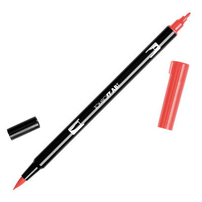 【メール便可 10本まで】トンボ鉛筆 TOMBOW / デュアル ブラッシュペン AB-T 845 Carmine (水性マーカー全108色) (AB-T845)【水性マーカー カラー筆ペン グラフィック マーカー アート】