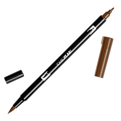 【メール便可 10本まで】トンボ鉛筆 TOMBOW / デュアル ブラッシュペン AB-T 969 Chocolate (水性マーカー全108色) (AB-T969)【水性マーカー カラー筆ペン グラフィック マーカー アート】