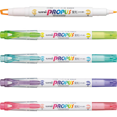 三菱鉛筆 プロパス・ウインドウ ソフトカラー 蛍光ペン(PUS-102T)【MITSUBISHI PROPUS WINDOW 水性顔料マーカー マーキングペン ...