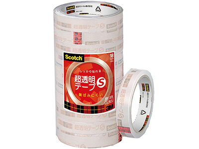スリーエム / スコッチ 超透明テープS （大巻・幅18mm x 長さ35m） 工業用包装10巻パック （BK-18N）（A-23262）