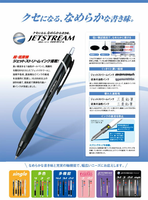 三菱鉛筆 ジェットストリーム 多機能ペン 2＆1（ボールペン2色＋シャープ）（MSXE3-800-05）【MITSUBISHI JETSTREAM 3機能ペン 筆記具】 2