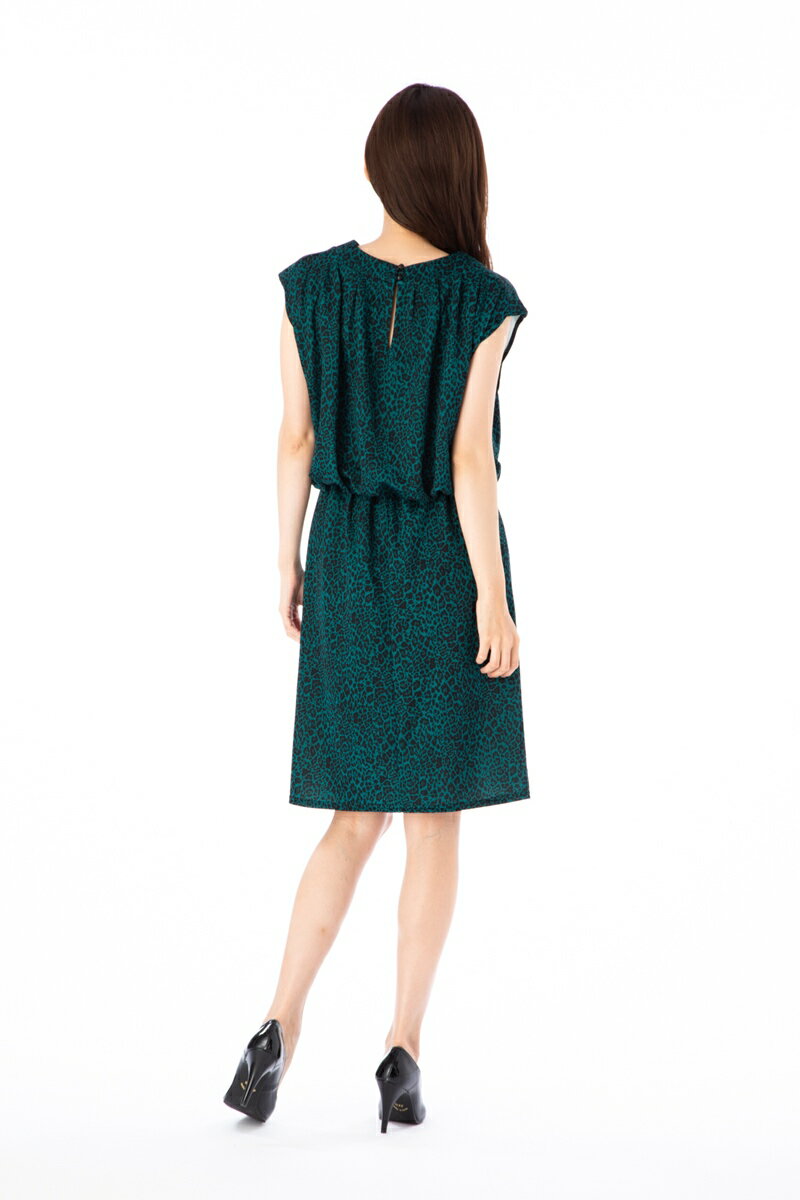 エジェリ(EGERIE)ワンピース T1 T2 T3サイズ フレンチ袖 ひざ丈ワンピース 豹柄 レディース