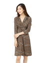 フィフィーユ(FIFILLES)ワンピース T1 T2 T3サイズ 七分袖 膝丈 Vネック チェック柄 ジャージー生地 レディース フランス製 ワンピース 大人...