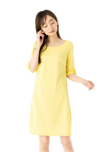 ファス(FAS)ワンピース T1 T2 T3サイズ 5袖 膝丈 無地 きれいめワンピース レディース Fille A Suivre ファス(FAS)ワンピース T1 T2 T3サイズ 5袖 膝丈 無地 きれいめワンピース レディース Fille A Suivre