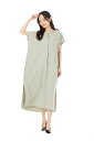 【OMNES】オムネス ワンピース 服 レディース 気流染め加工 スキッパーワンピース 半袖 ミント(4)