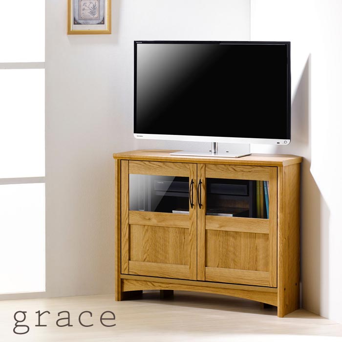 【ポイント10倍】【沖縄・離島配送不可】【A:北海道 別途】《朝日木材加工》graceグレース　ハイタイプコーナーテレビボード　32V型まで対応　幅800mm　ローシェルフ テレビ台 テレビラック 北欧 木製 TVボード TV台 TVラック ローボード AVボード リビング　grc-6580av