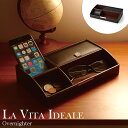 【特価品/在庫限り】《CTS》240-555bk LA VITA IDEALE オーバーナイター 携帯電話収納 メガネ収納 小物入れ コイン入れ 合成皮革 卓上...